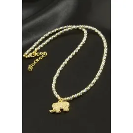 Fil Kristal Kolye-Sarı