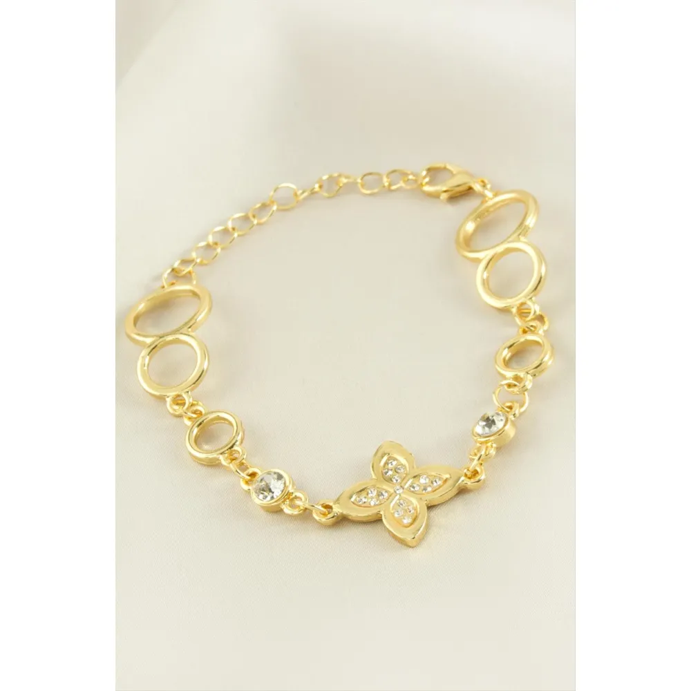 Çiçek Taşlı Bileklik-Sarı