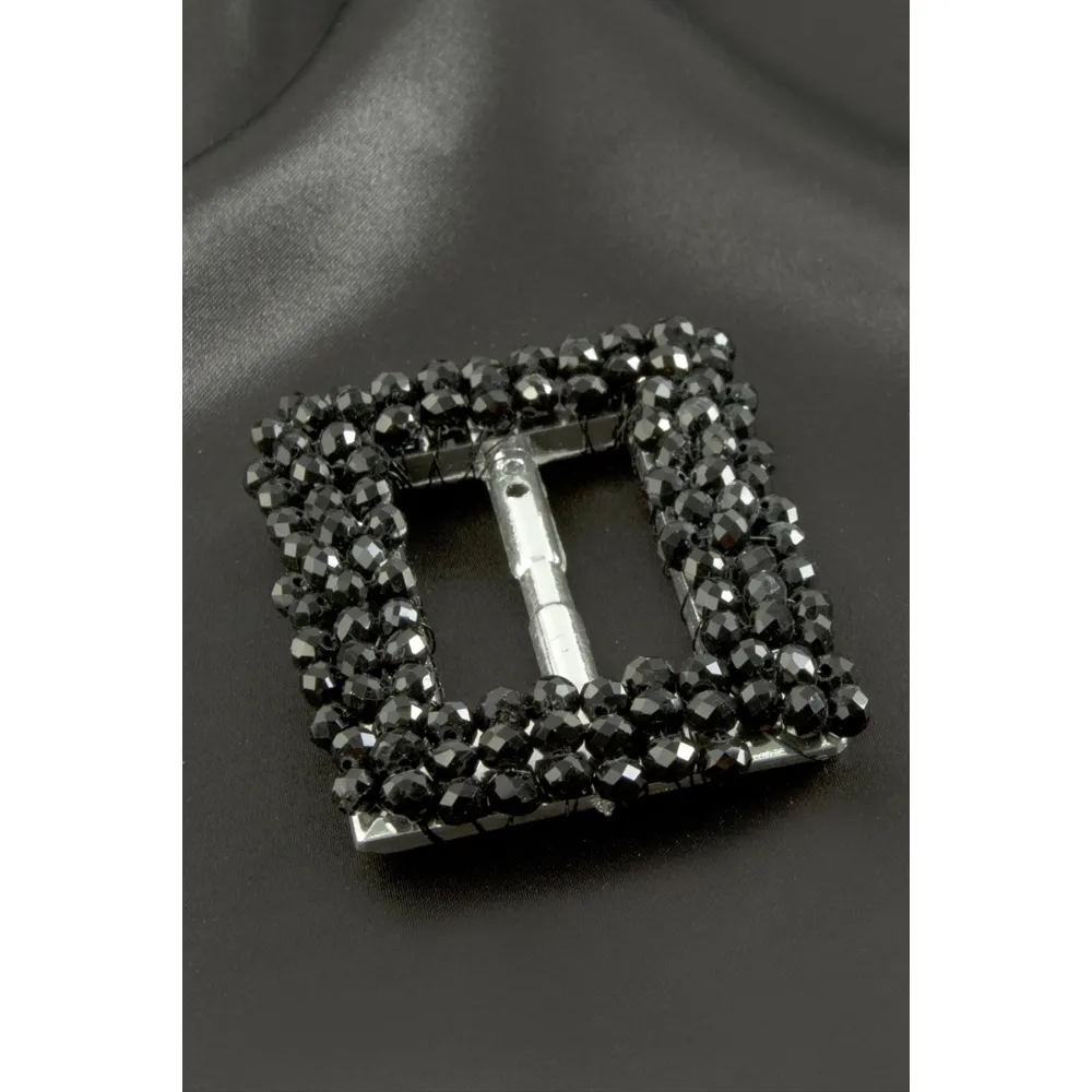 Dikdörtgen Taşlı Kemer Tokası 1 Adet-Siyah