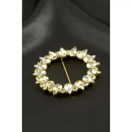 Yıldız Damla Taşlı Kemer Tokası 1 Adet-Sarı