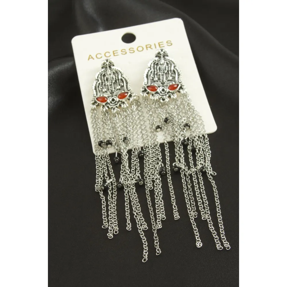 Metal Zr Model Küpe-Gümüş Rengi