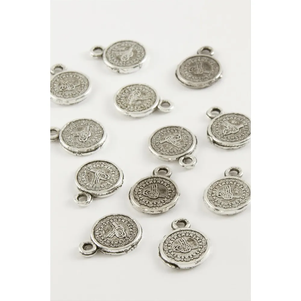 1,5 cm Tuğra Para Tesbih Aparatı 50 Gram-Gümüş Rengi