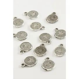 1,5 cm Tuğra Para Tesbih Aparatı 50 Gram-Gümüş Rengi