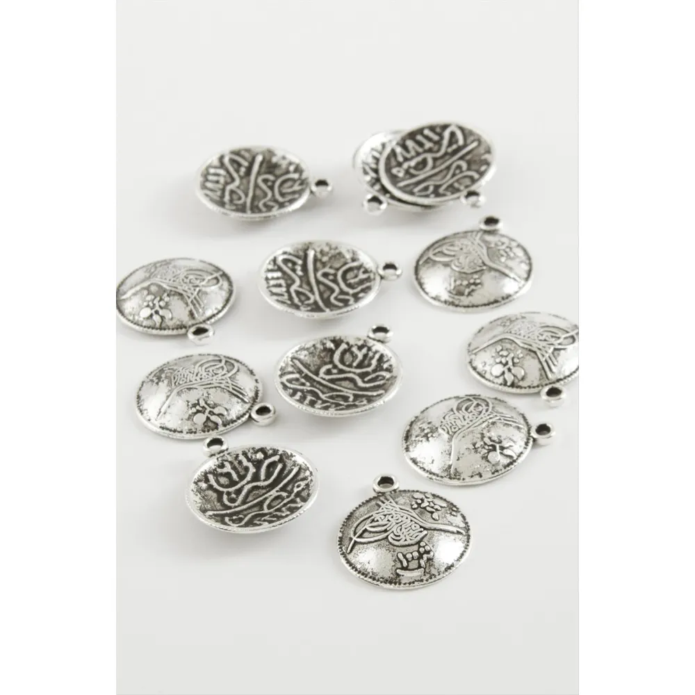 1,5 cm Tuğra Tesbih Aparatı Küçük 50 Gram-Gümüş Rengi