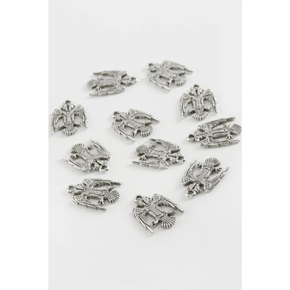 Çifft Başlı Kartal Tesbih Aparatı 50 Gram-Gümüş Rengi