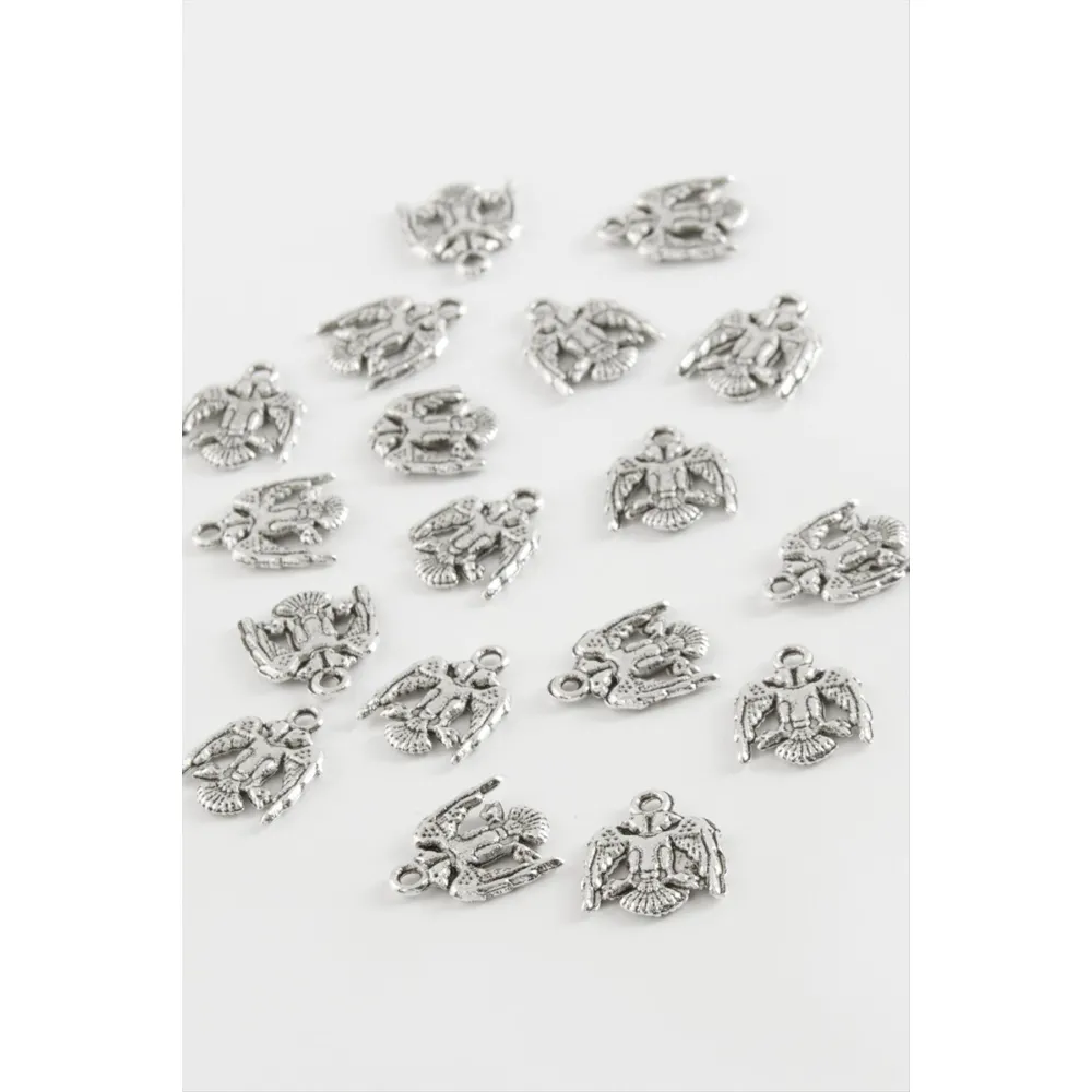 Çifft Başlı Kartal Tesbih Aparatı 50 Gram-Gümüş Rengi