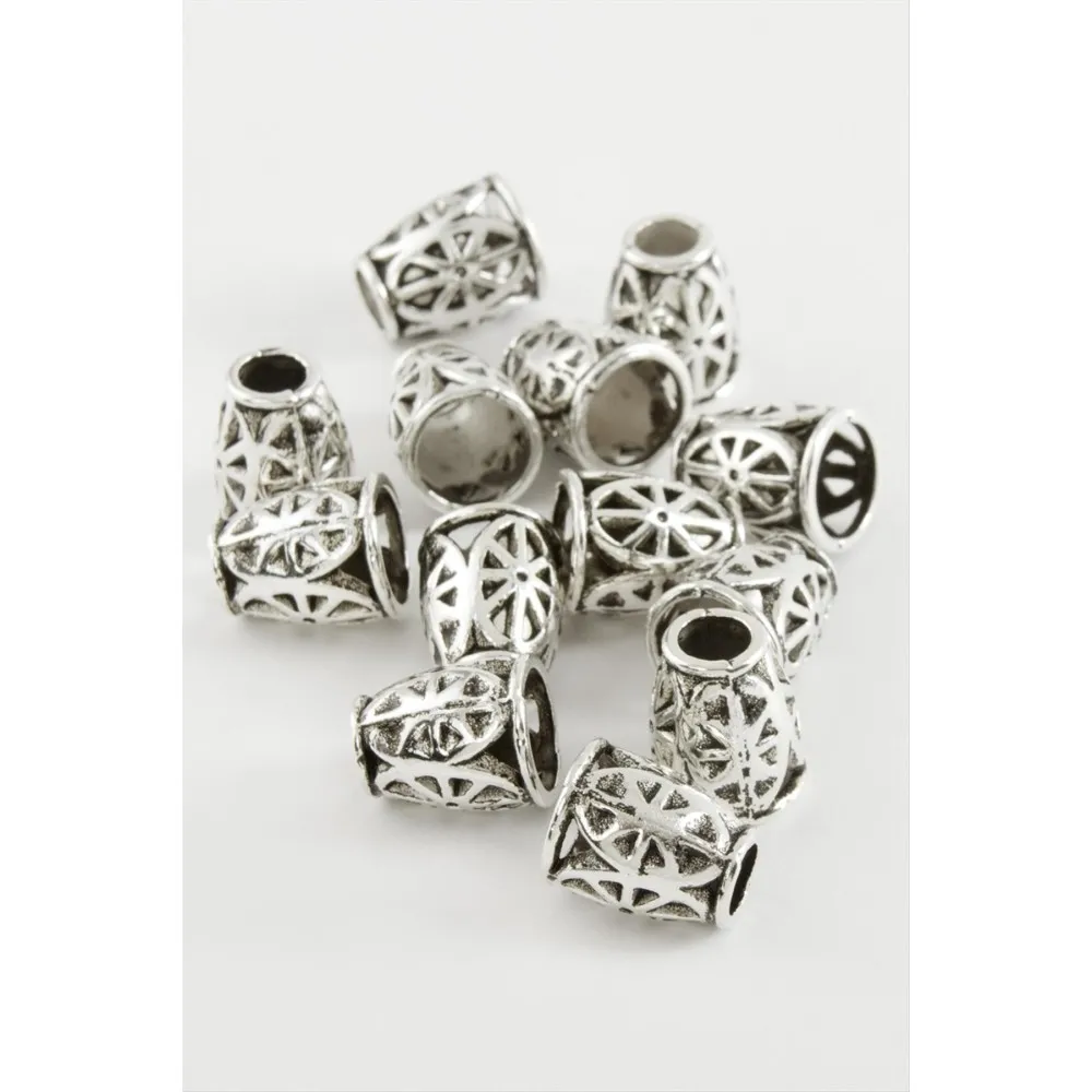 Çini Desenli Tesbih Ara Aparatı 50 Gram-Gümüş Rengi