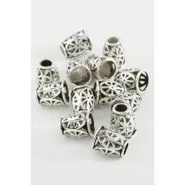 Çini Desenli Tesbih Ara Aparatı 50 Gram-Gümüş Rengi