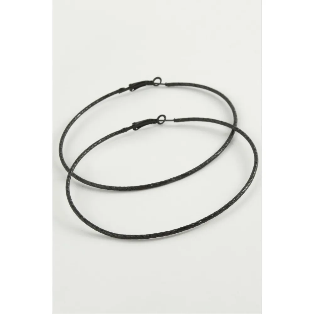 Zikzak Desenli Metal Halka Küpe 8-9-10 cm-9 cm