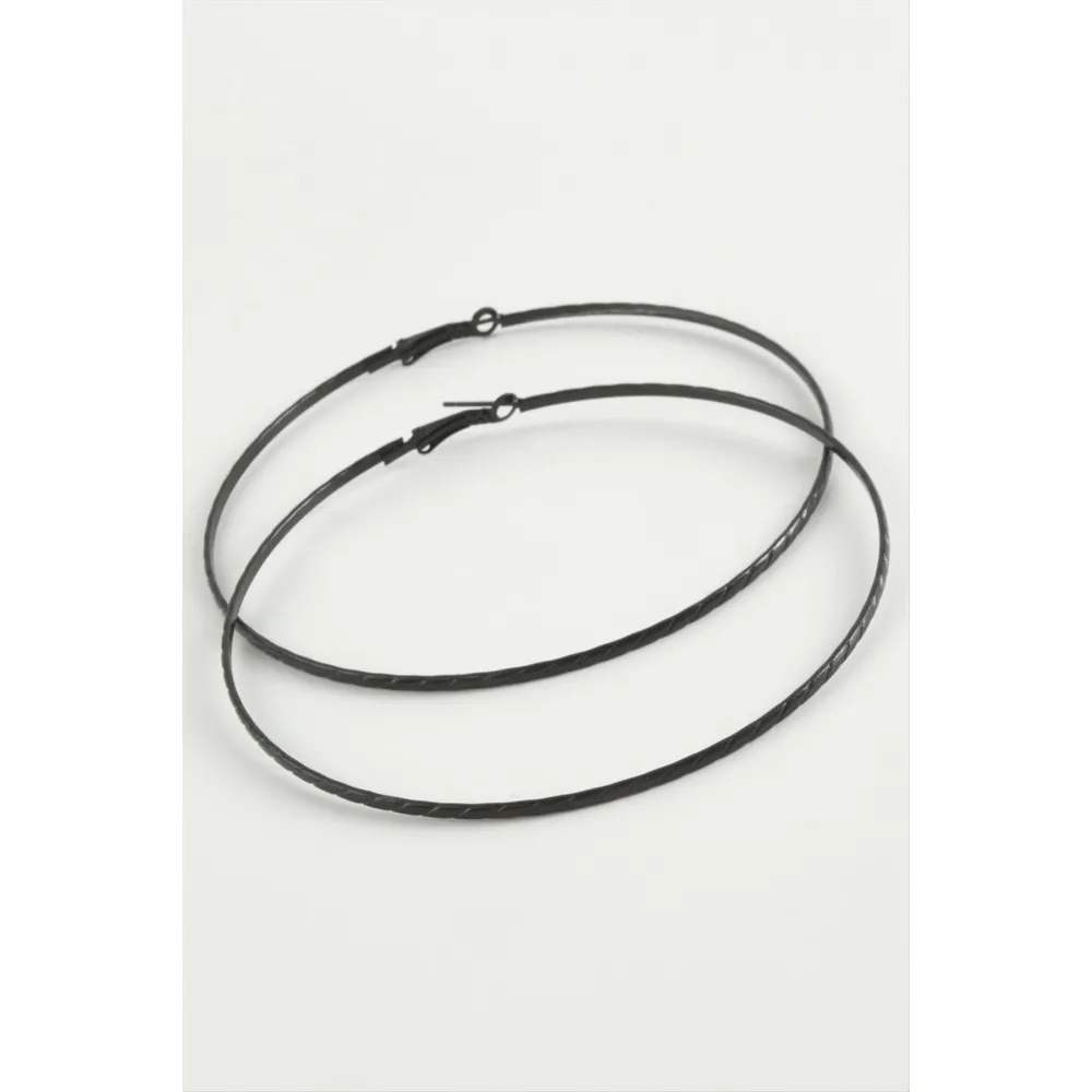 Zincir Desenli Metal Halka Küpe 8-9-10 cm-10 cm