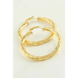 Burgulu Halka Küpe 6 cm-Gümüş Rengi