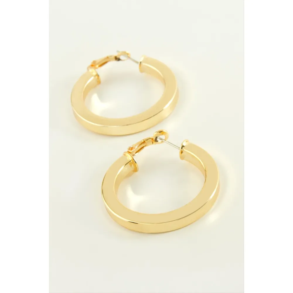 Ezme Halka Küpe 3 cm-Sarı