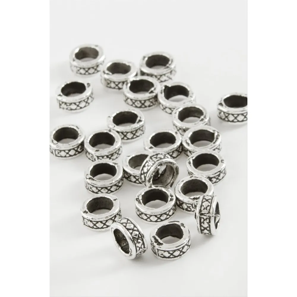 Kısa Silindir Tesbih Ara Aparatı 50 Gram-Gümüş Rengi