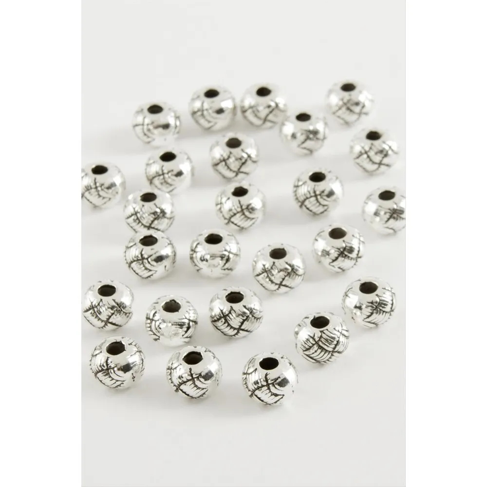 Çizgili Tesbih Ara Aparatı 50 Gram-Gümüş Rengi