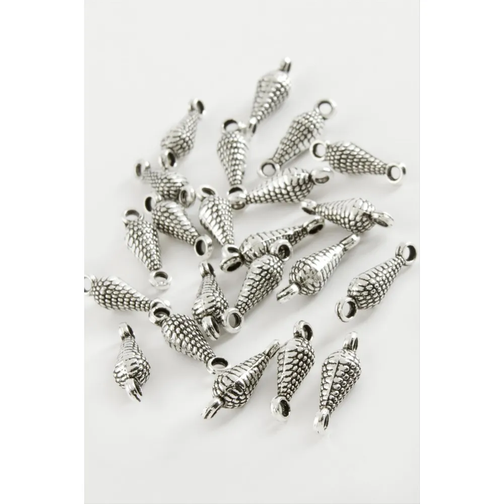 Küçük Noktalı Tesbih Püskül Ara Aparatı 50 Gram-Gümüş Rengi