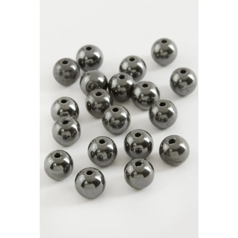 8 Mm Hematit Taşı 50 Gram-Antrasit