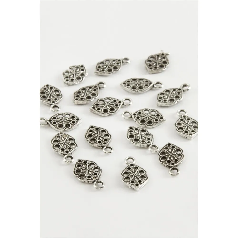 Oval Çiçek Tesbih Püskül Aparatı 50 Gram-Gümüş Rengi