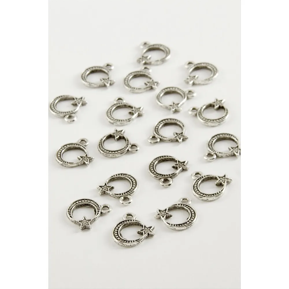 Ay Yıldız Tesbih Püskül Aparatı 50 Gram-Gümüş Rengi