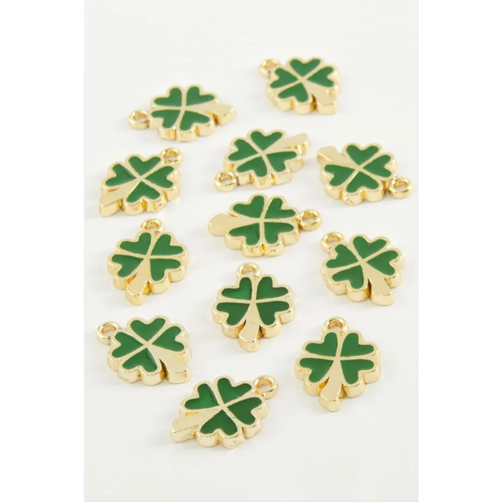 Yonca Tek Kulplu Mineli Bileklik ve Kolye Ucu Aparatı 1 Adet-Beyaz