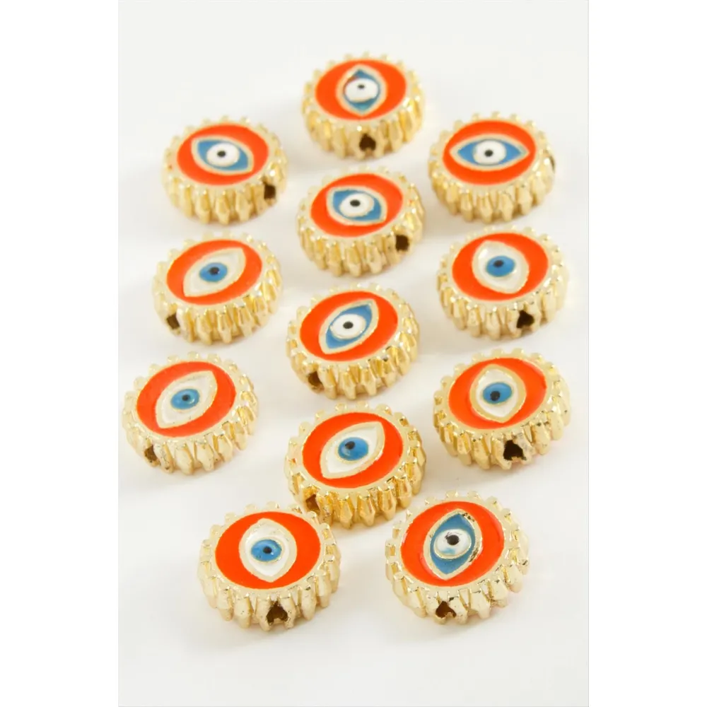 Göz Mineli Bileklik Ve Kolye Ucu Aparatı 1 Adet-Turuncu