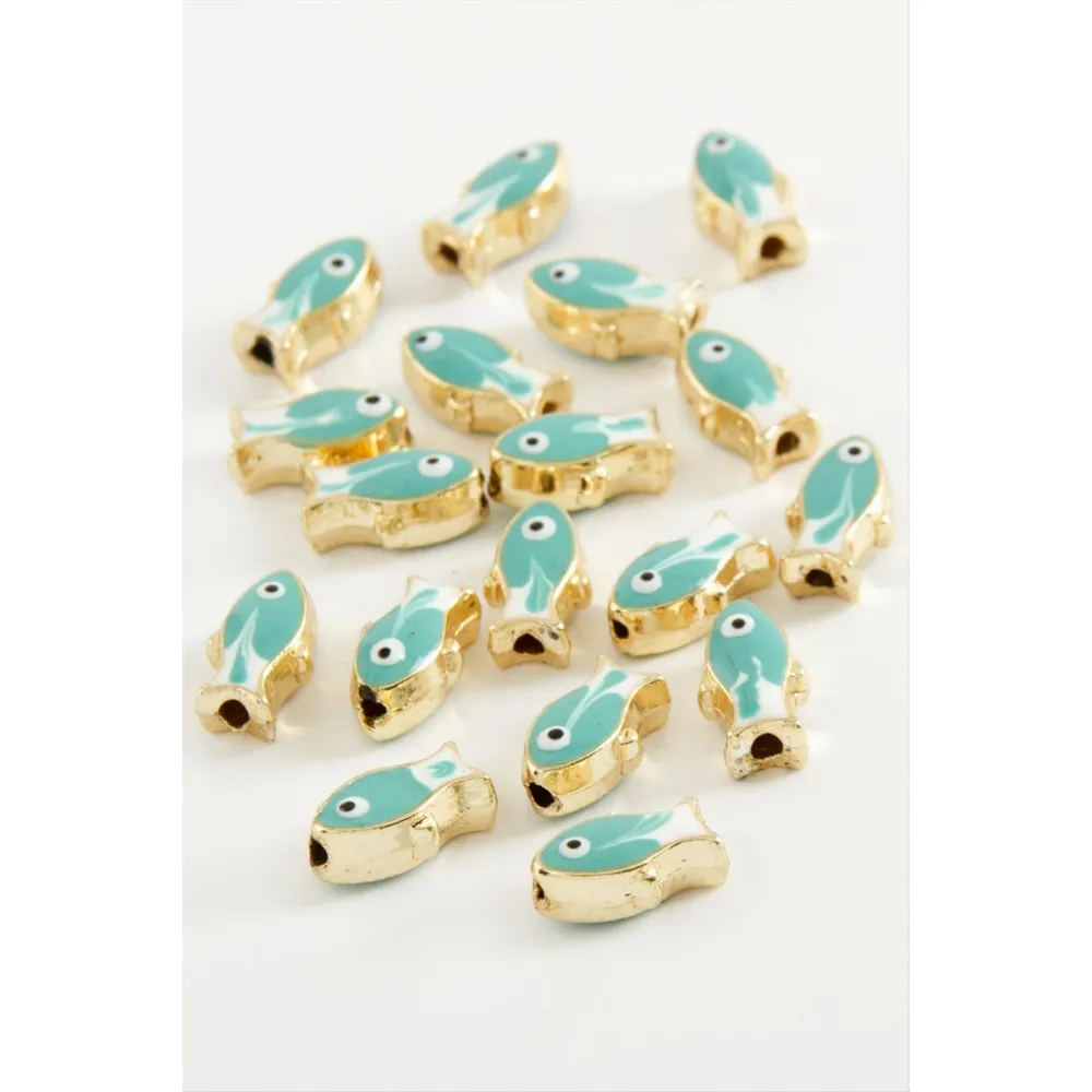 Balık Mineli Bileklik Ve Kolye Ucu Aparatı 1 Adet-Turkuaz