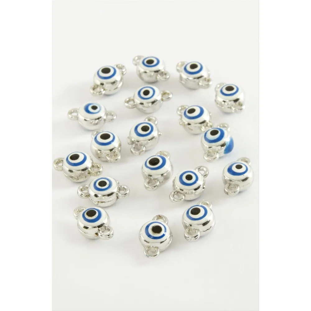 Nazar Çift Kulplu Mineli Bileklik ve Kolye Ucu Aparatı 1 Adet-Açık Mavi