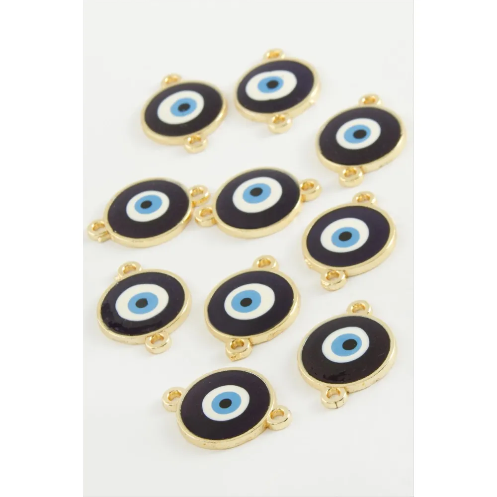 Nazar Çift Kulplu Mineli Bileklik ve Kolye Ucu Aparatı 1 Adet-Mavi