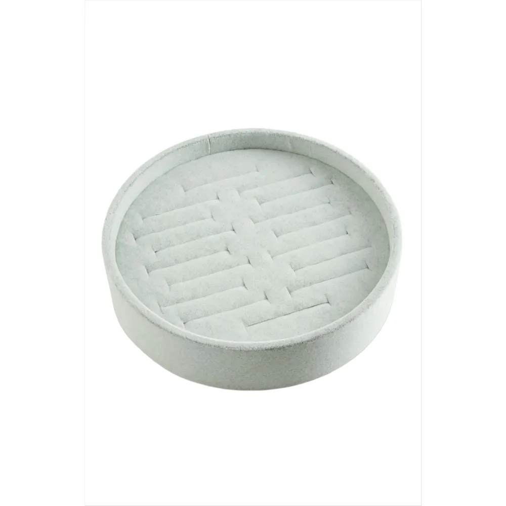 Yuvarlak Ahşap Anfora Kumaş Kelepçe Bileklik 20 cm-Gri