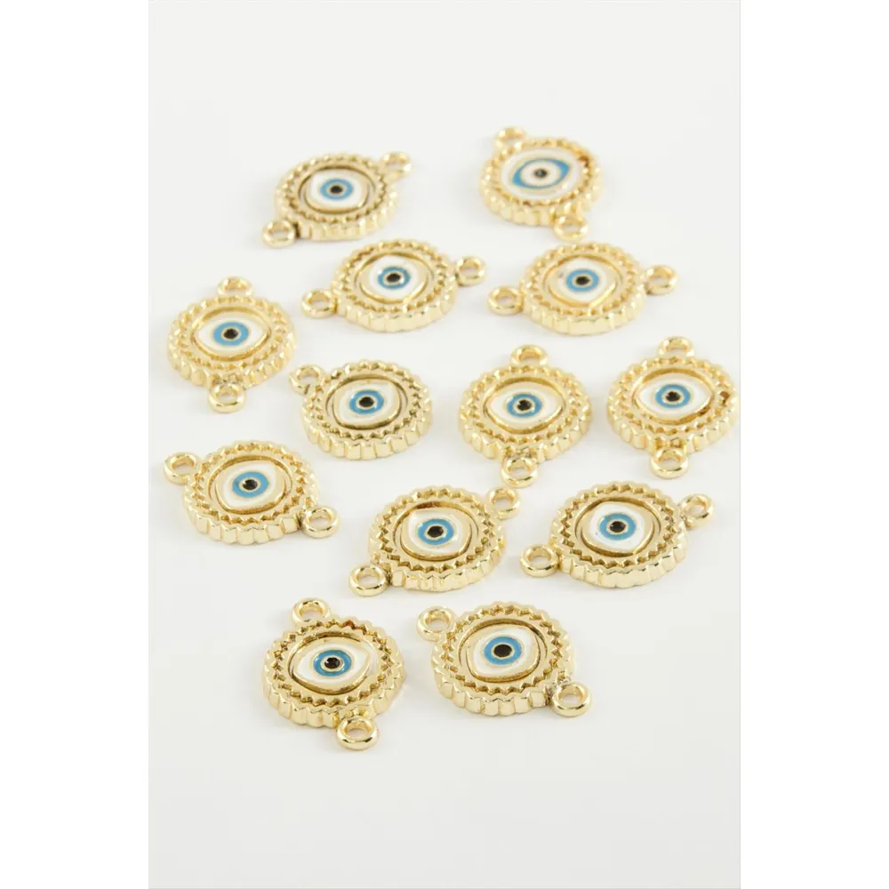 Göz Çift Kulplu Mineli Bileklik Ve Kolye Ucu Aparatı 1 Adet-Mavi