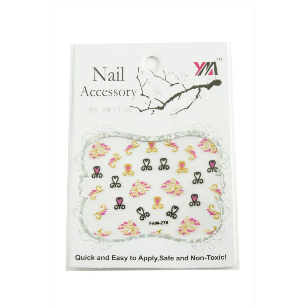 Tırnak Aksesuarı Tattoo Sticker-Beyaz