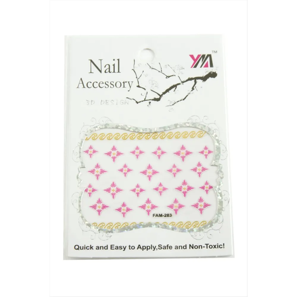 Çiçek Tırnak Aksesuarı Tattoo Sticker-Beyaz