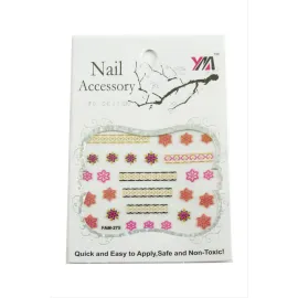 Çiçek Tırnak Aksesuarı Tattoo Sticker-Beyaz