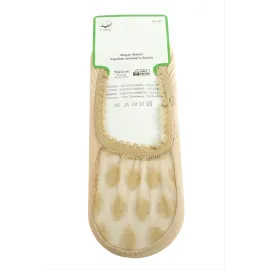 Çilek Dantel Babet Çorap-Krem