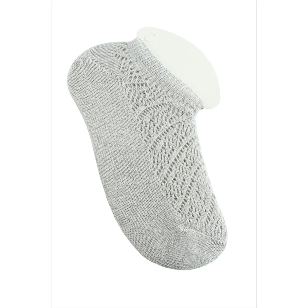 Dantel Yünlü Kısa Çorap-Siyah