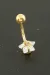 Yıldız Zirkon Taşlı Çelik Piercing 1 Adet-Sarı