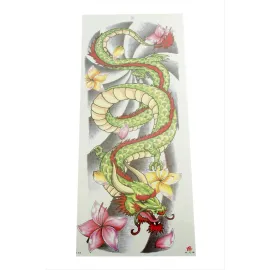 Ejderha Tattoo Kol Dövme Sticker-Yeşil