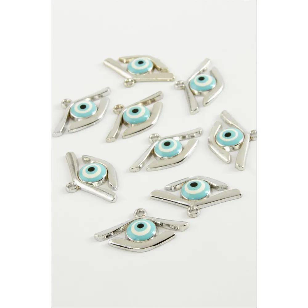 Göz Tek Kulplu Mineli Bileklik Ve Kolye Ucu Aparatı 1 Adet-Mavi