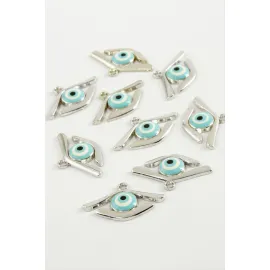 Göz Tek Kulplu Mineli Bileklik Ve Kolye Ucu Aparatı 1 Adet-Mavi