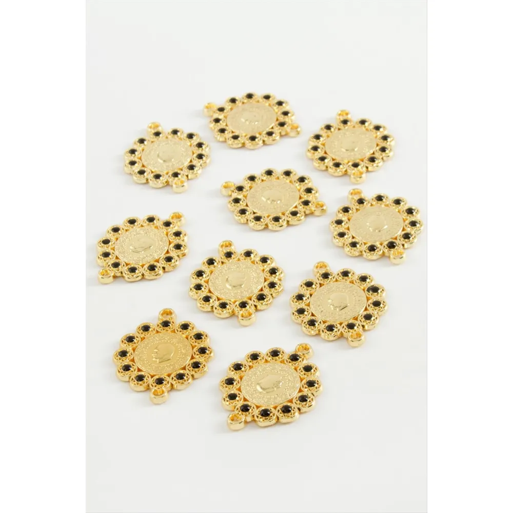 Çeyrek Taşlı Bileklik Ve Kolye Ucu Aparatı 1 Adet-Sarı