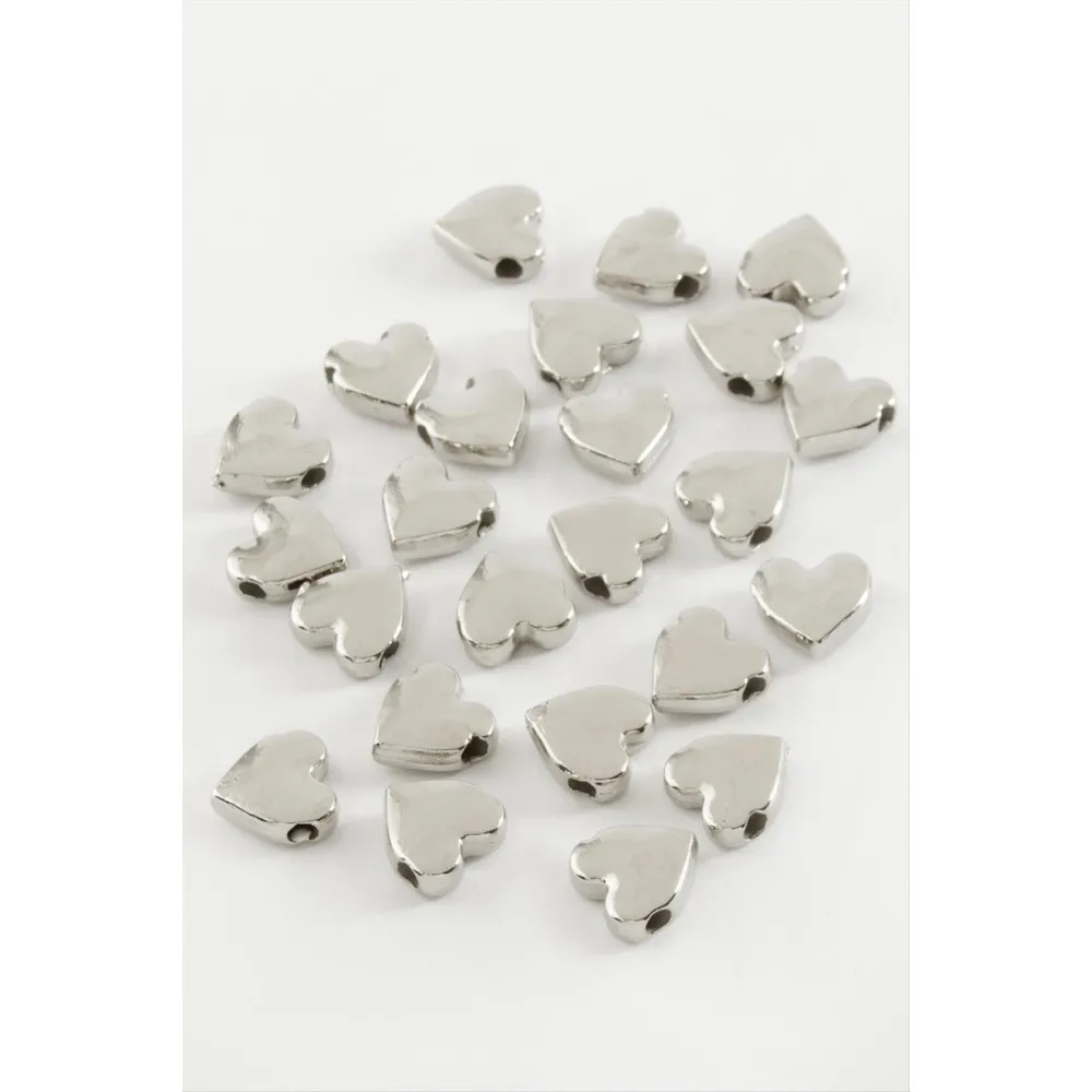 Kalp Metal Bileklik Ve Kolye Ucu Aparatı 1 Adet-Gümüş Rengi