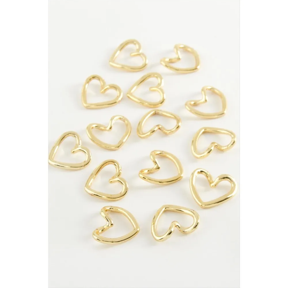 Kalp Metal Bileklik Ve Kolye Ucu Aparatı 1 Adet-Sarı