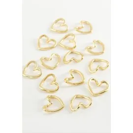 Kalp Metal Bileklik Ve Kolye Ucu Aparatı 1 Adet-Sarı