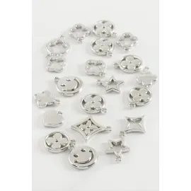 Karışık Tek Kulplu Metal Bileklik ve Kolye Ucu Aparatı 1 Adet-Gümüş Rengi