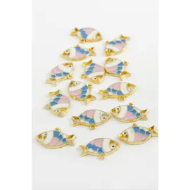 Balık Tek Kulp Mineli Bileklik Ve Kolye Ucu Aparatı 1 Adet-Sarı