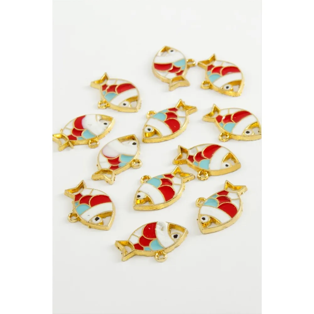 Balık Tek Kulp Mineli Bileklik Ve Kolye Ucu Aparatı 1 Adet-Sarı