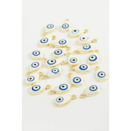 Damla Tek Kulp Mineli Bileklik ve Kolye Ucu Aparatı 1 Adet-Beyaz