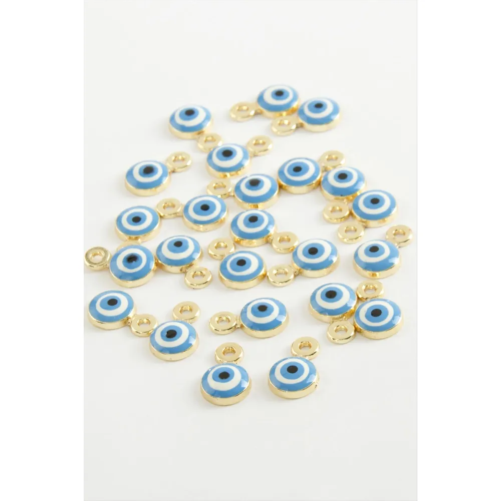 Nazar Tek Kulp Mineli Bileklik ve Kolye Ucu Aparatı 1 Adet-Turkuaz