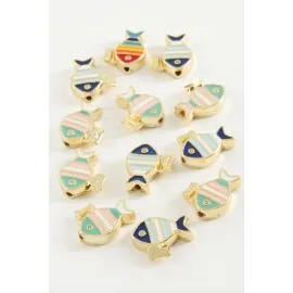 Balık Mineli Bileklik Ve Kolye Ucu Aparatı 1 Adet-Sarı