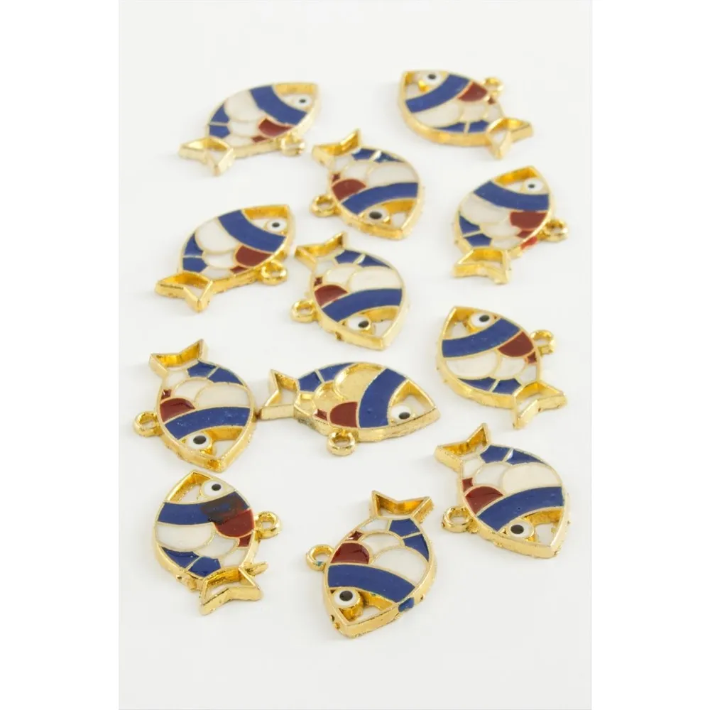 Balık Tek Kulp Mineli Bileklik Ve Kolye Ucu Aparatı 1 Adet-Sarı