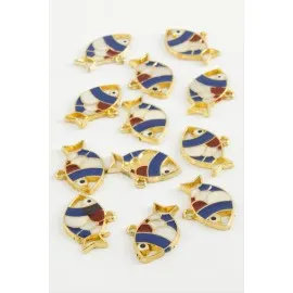 Balık Tek Kulp Mineli Bileklik Ve Kolye Ucu Aparatı 1 Adet-Sarı